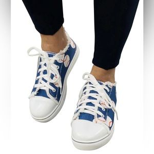 NEW! Baseball Denim Lace-up Sneakers